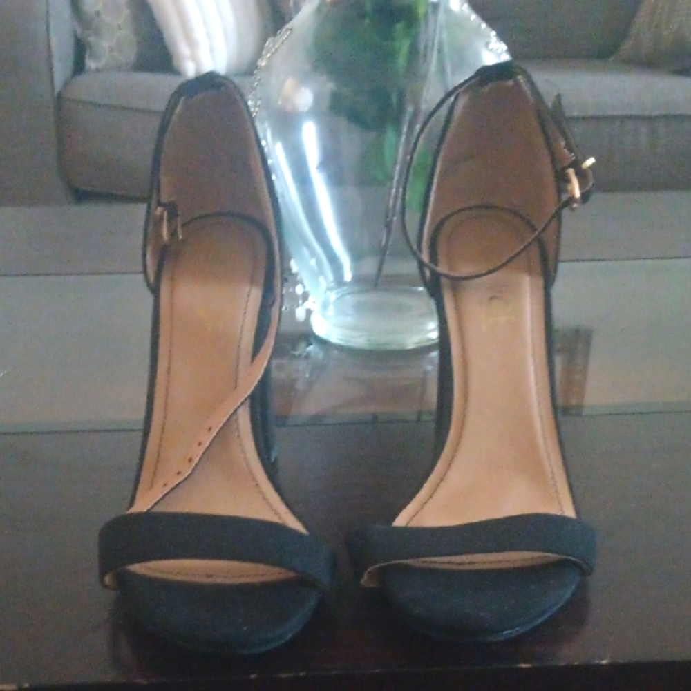Elegant Black Ankle Strap Heels